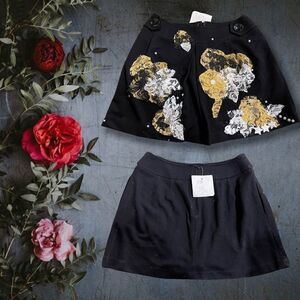 Black Size 6 Jennifer Real Custom Lace  Mini Knit Skirt